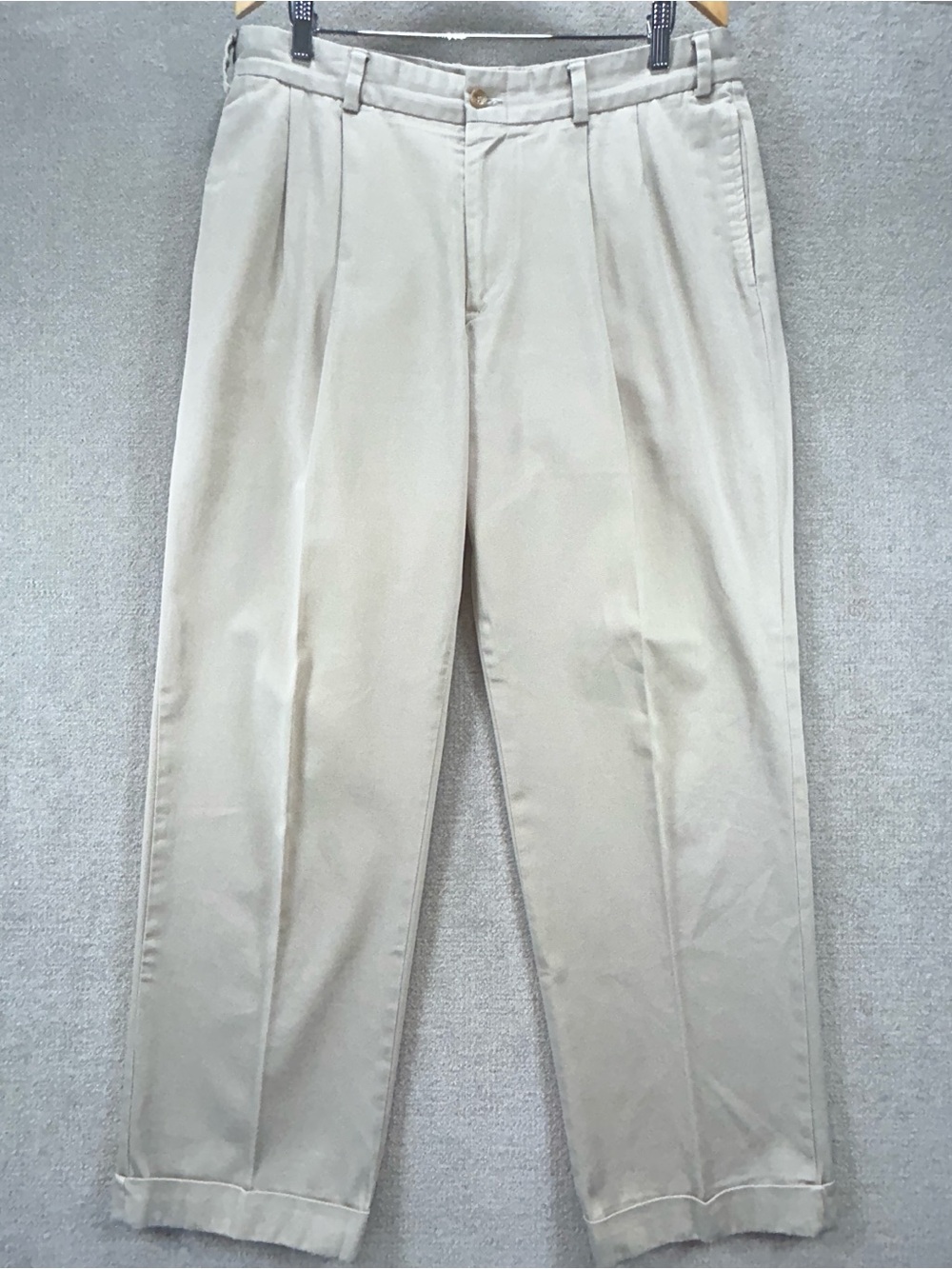 Bills Khakis Mens M2P Pleated Cuffed Chinos Pants Khaki‎ Tan Size 37 Made in USA